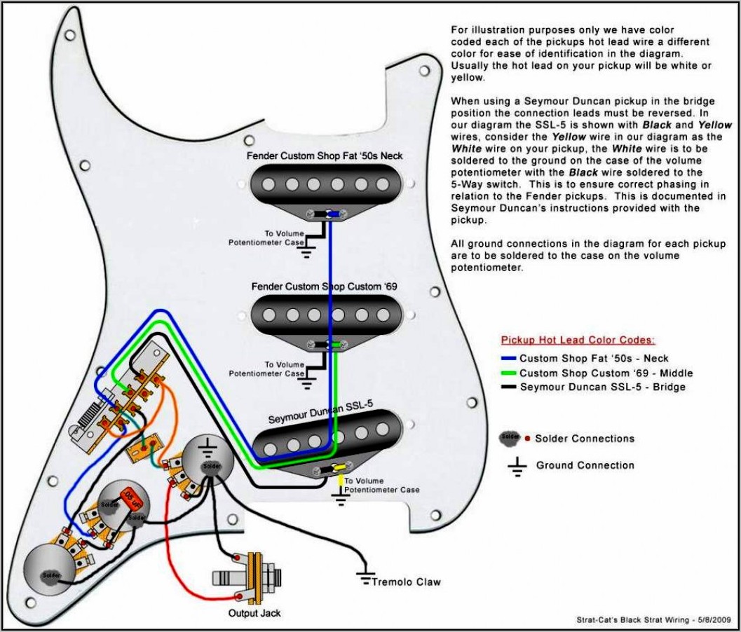 Fender Stratocaster Noiseless Pickup Wiring Diagram