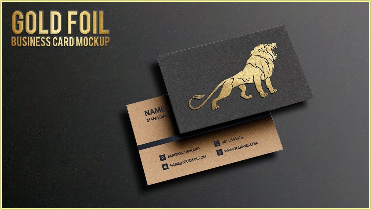 Free Gold Foil Business Card Mockup Psd