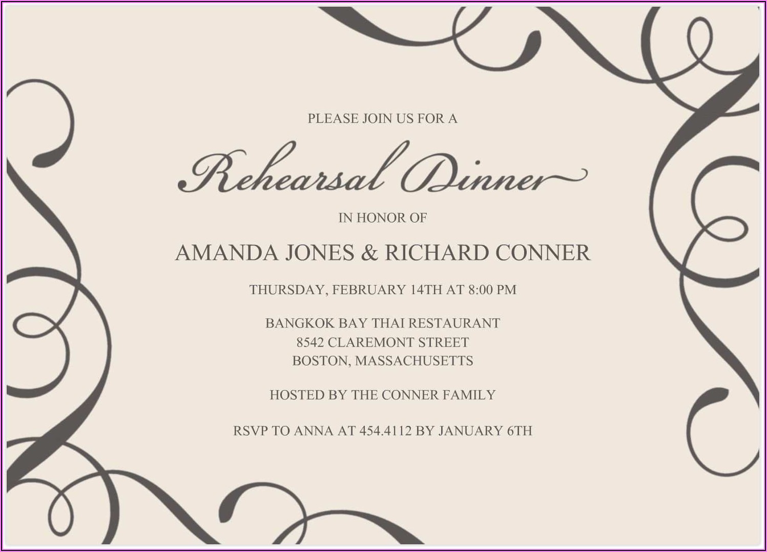 Invitation Card Template Free Download Word