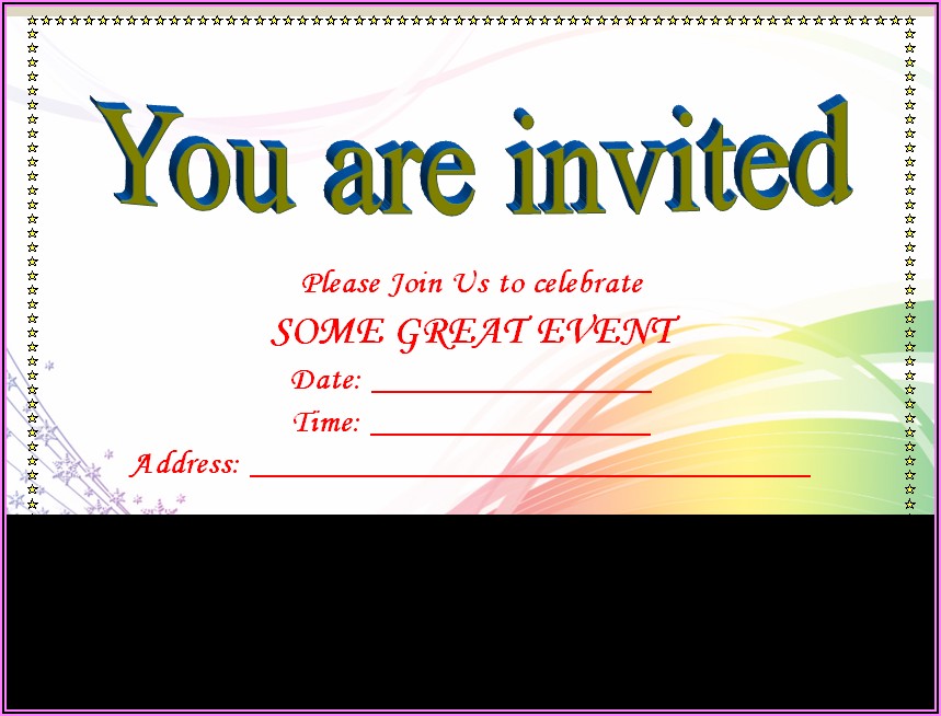 Invitation Card Template Printable