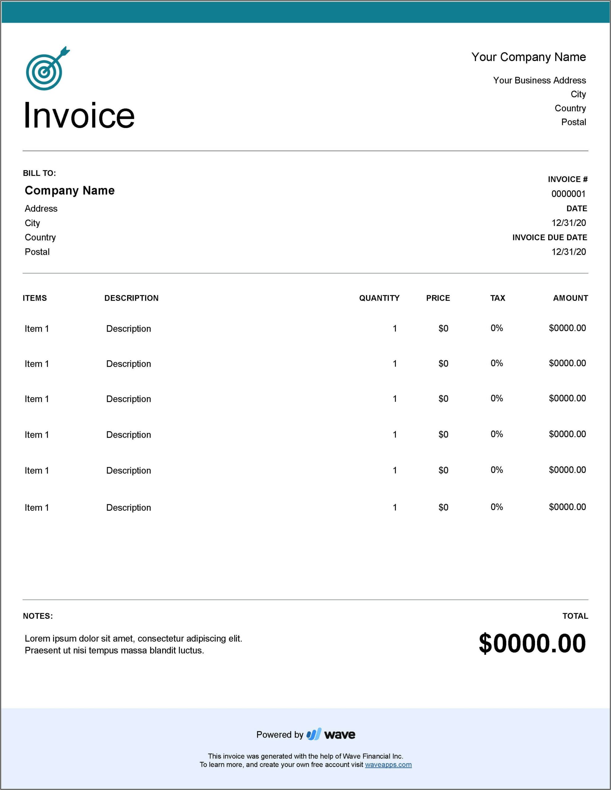 Invoice For Work Carried Out Template