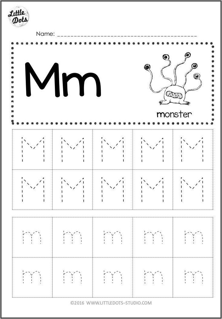 Kindergarten Letter Tracing Worksheets Free
