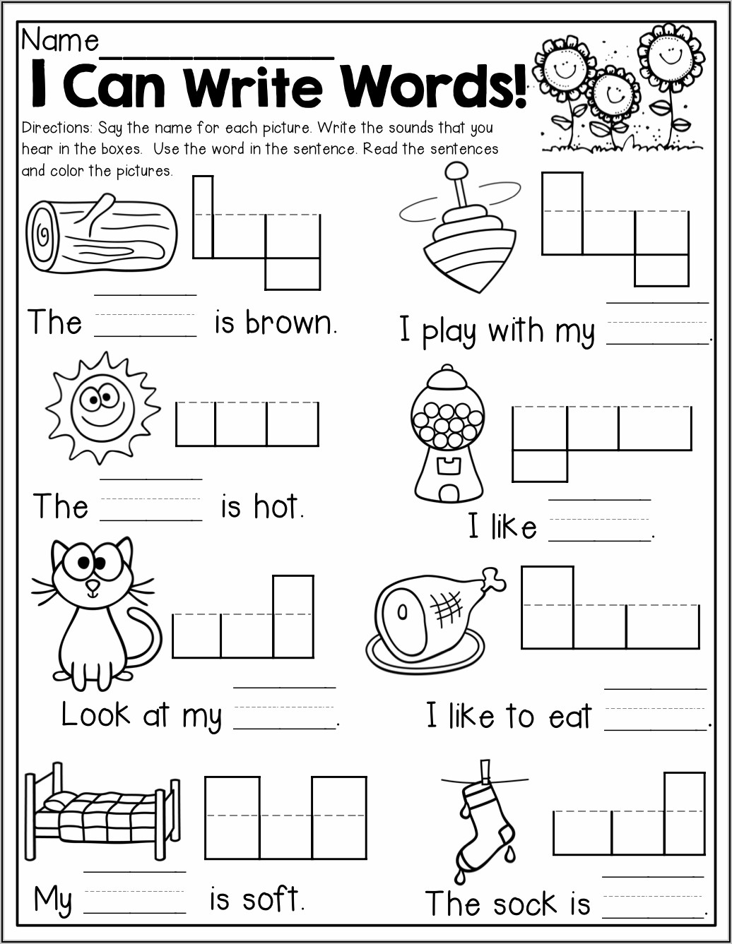 Kindergarten Three Letter Words Worksheets