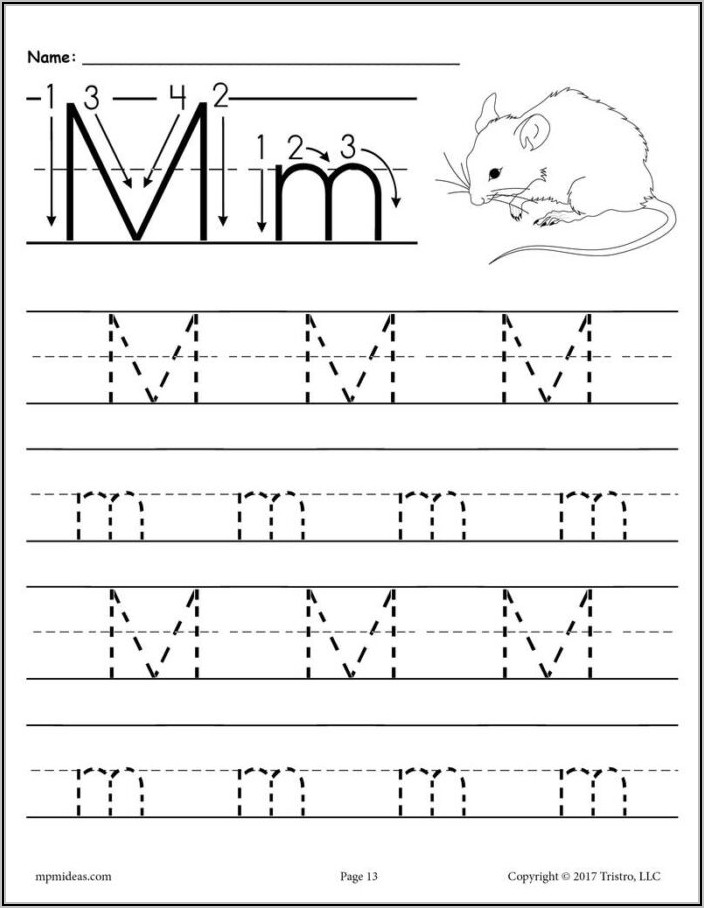 Letter Mm Worksheets For Kindergarten