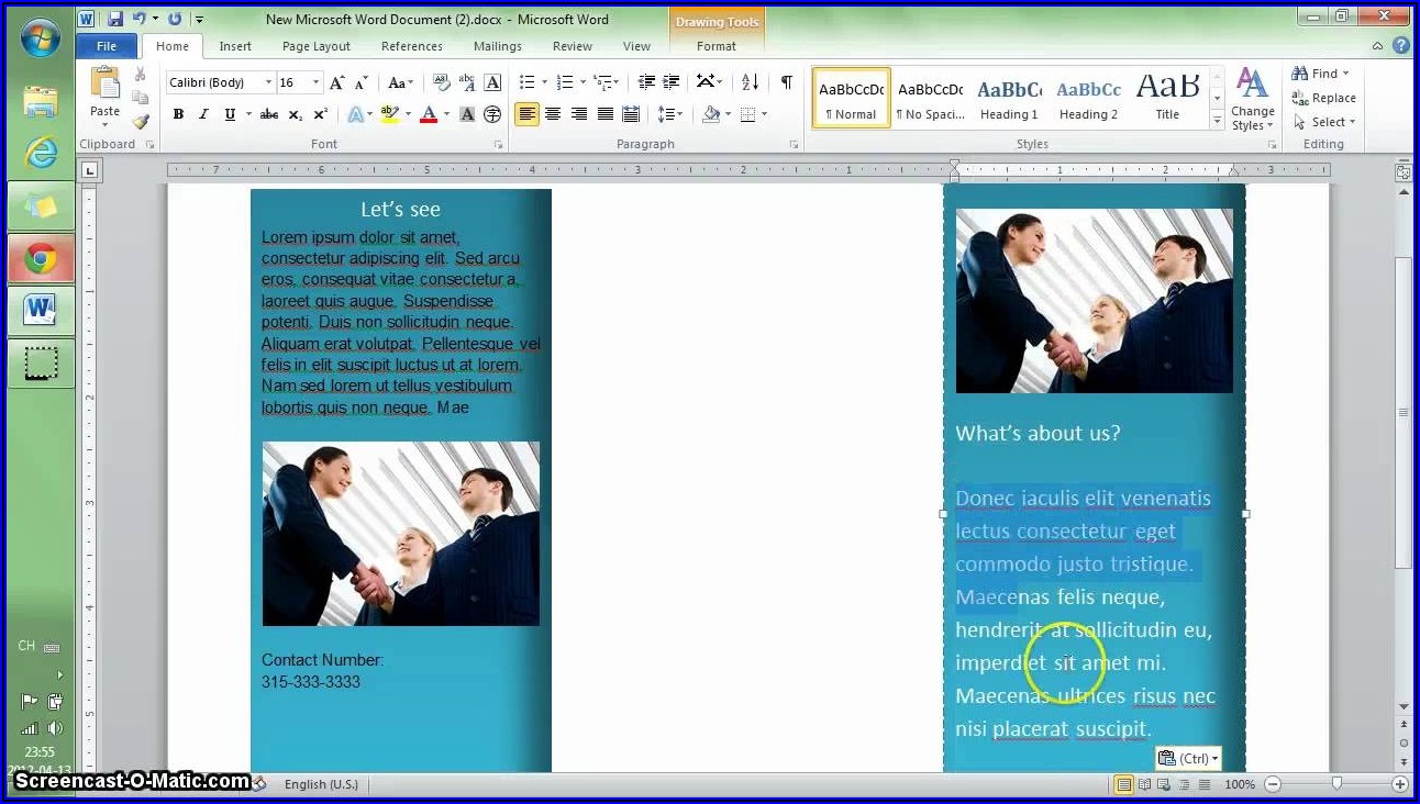 Making A Trifold Brochure In Word 2010