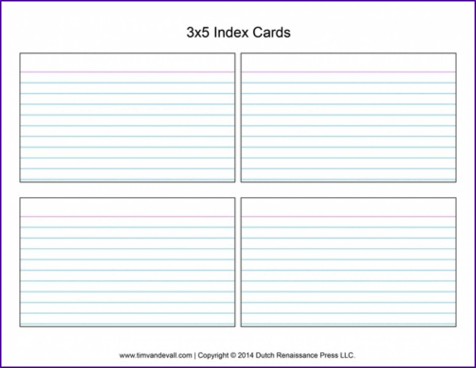 Microsoft Word Template For Blank Note Cards