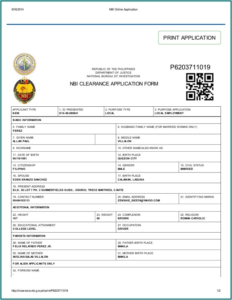 Nbi Online Registration Form Pdf