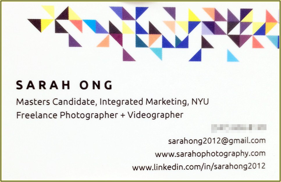 Nyu Student Business Cards
