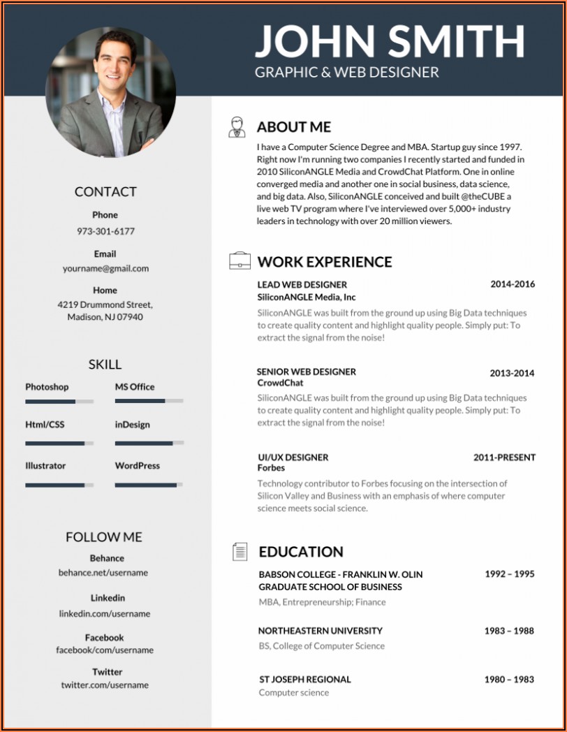 Professional Resume Word Format Free Download