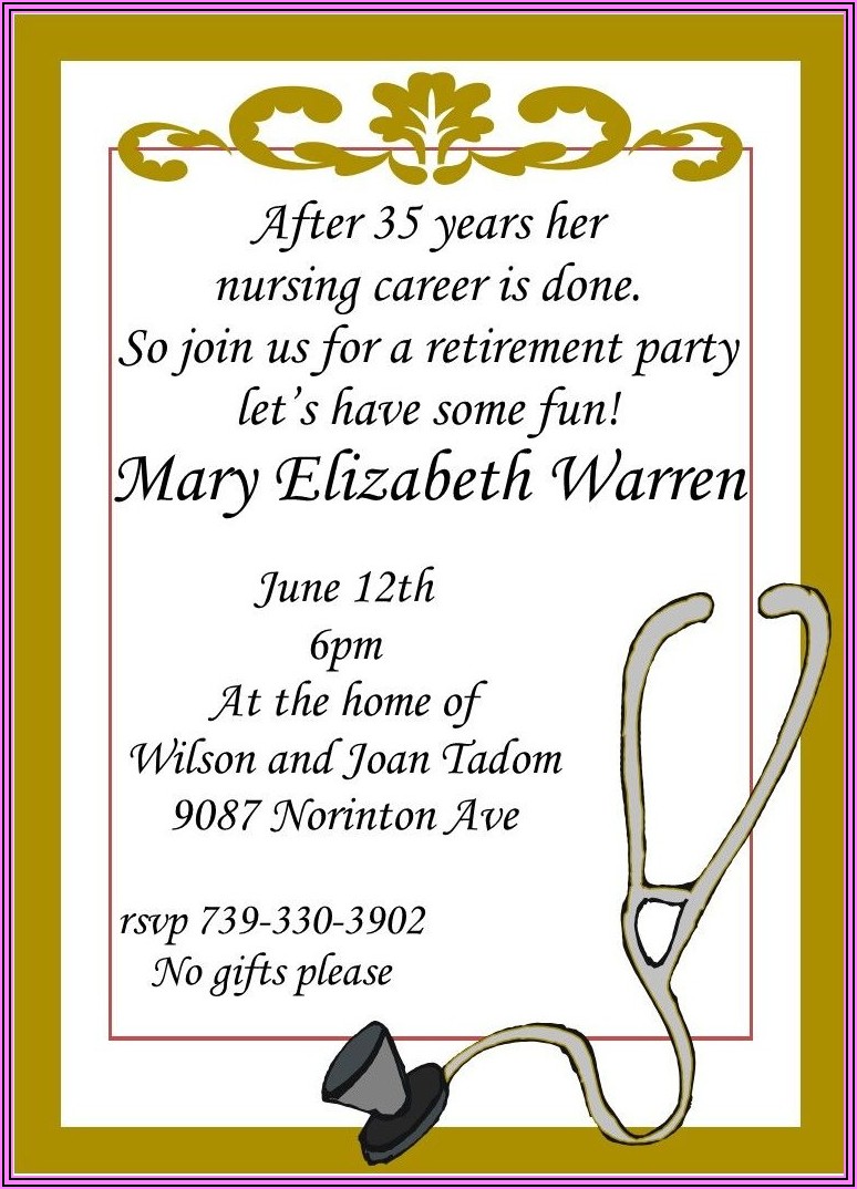 Retirement Party Invitation Wording Examples