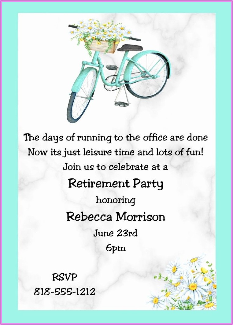 Retirement Party Invitation Wording For Coworker