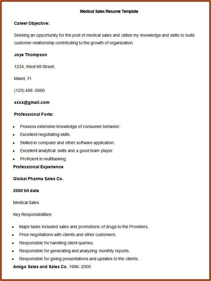 Sales Manager Cv In Word Format