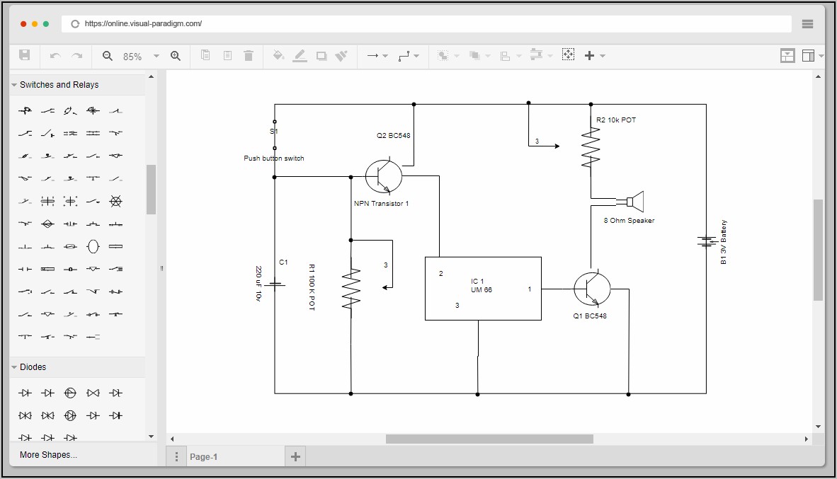 Simple Electronic Schematic Drawing