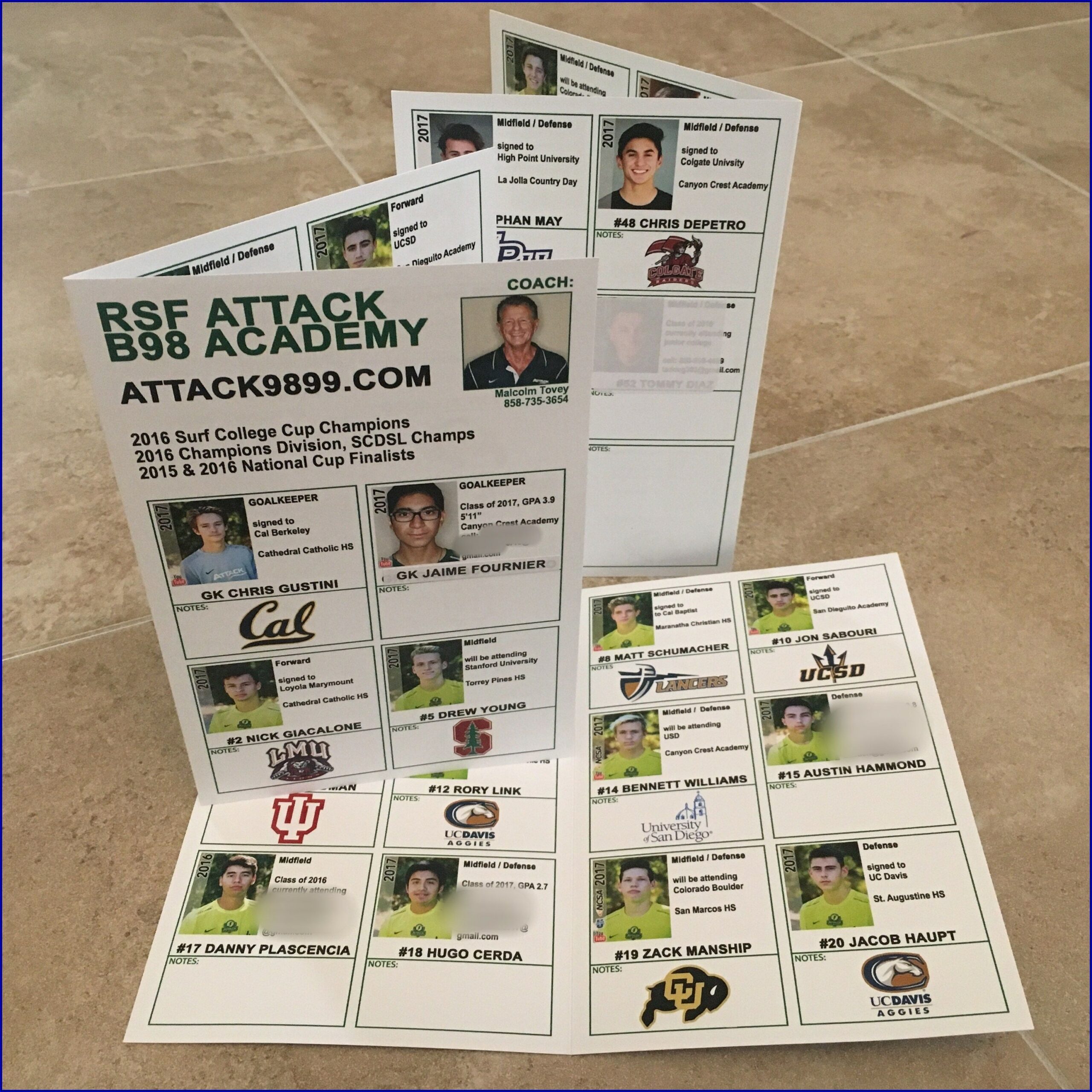 Soccer Team College Recruiting Brochure Template