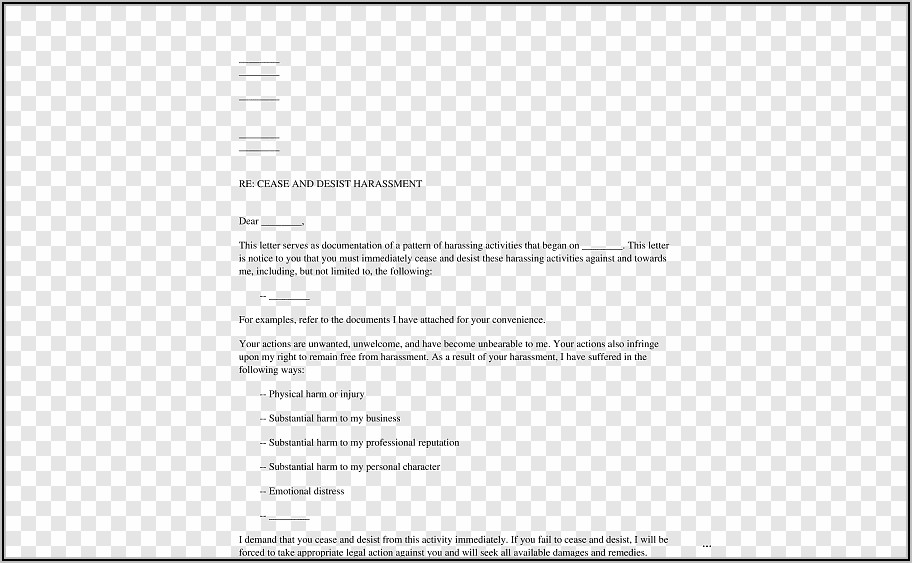 Trademark Cease And Desist Letter Template