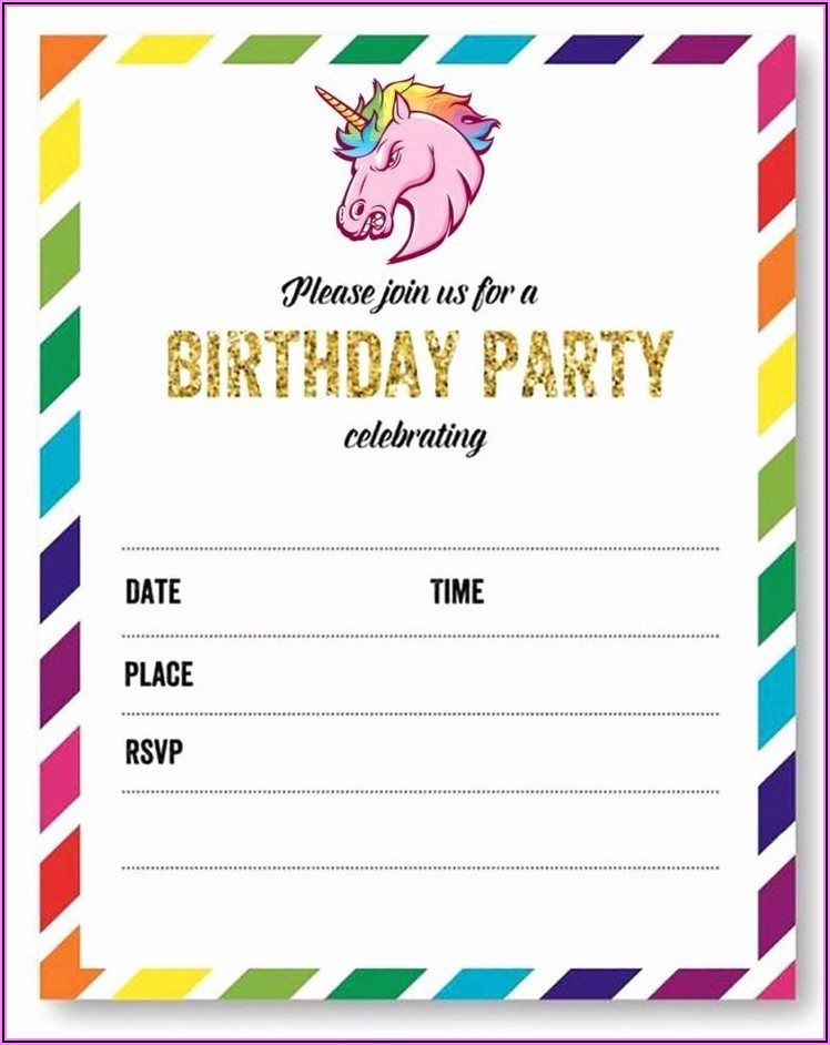 Unicorn Invitations Free Printable