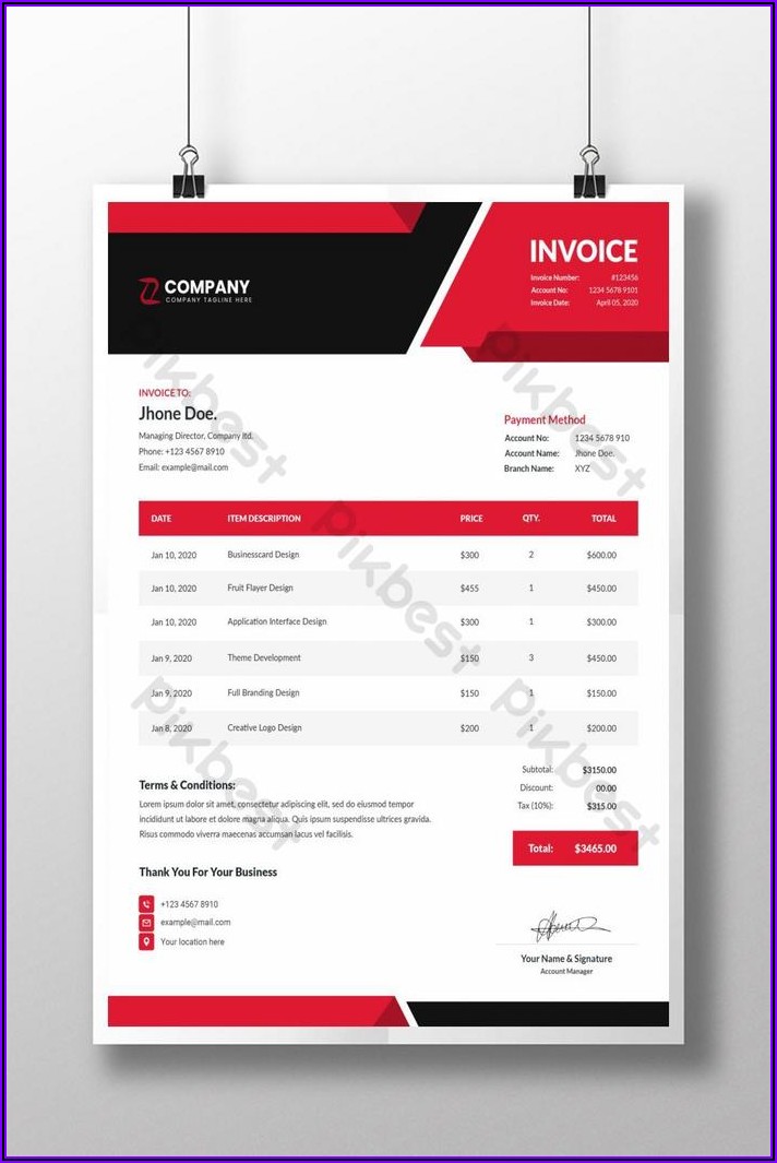 Word Doc Template Invoice