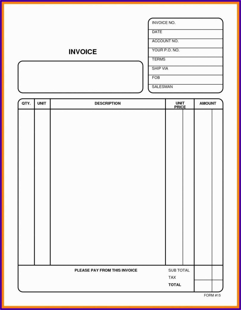 Word Invoice Template Uk Free