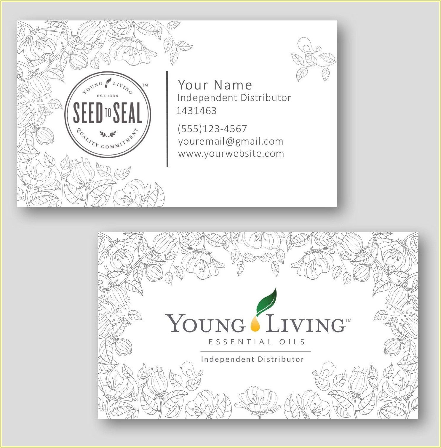 Young Living Business Card Template Free