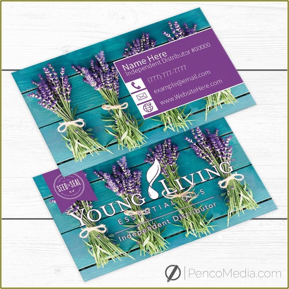 Etsy Young Living Business Cards Postcard Resume Template 