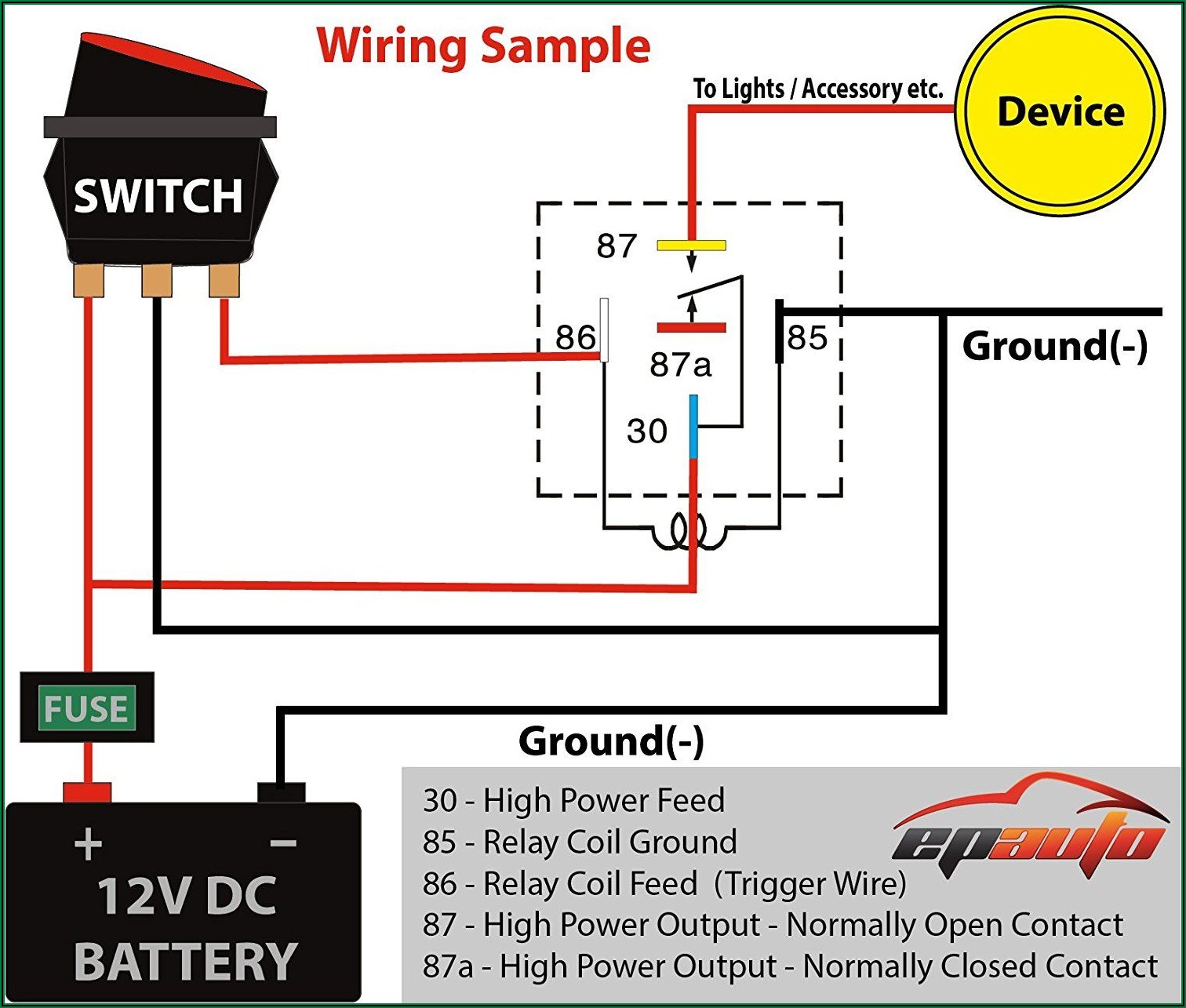 12 Volt 40 Amp Relay Wiring Diagram