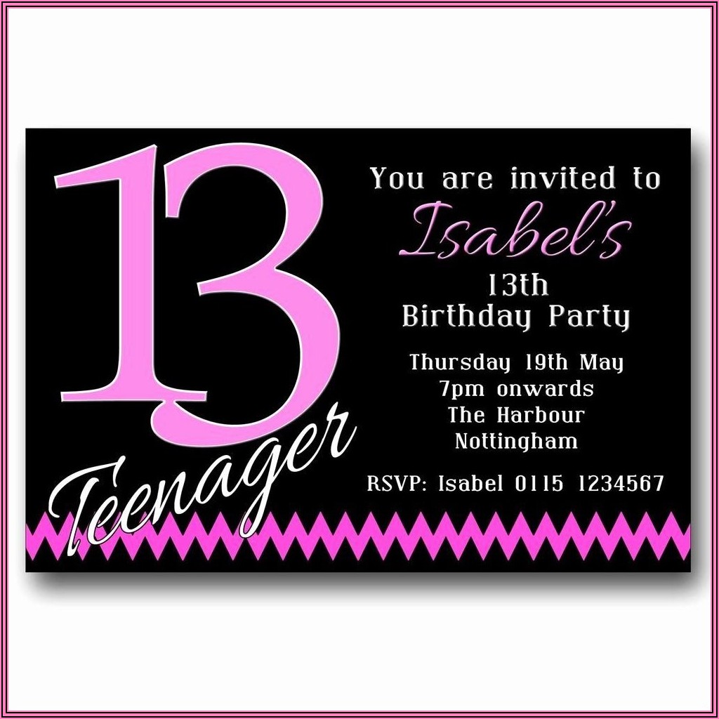 13th Birthday Boy Invitation Template