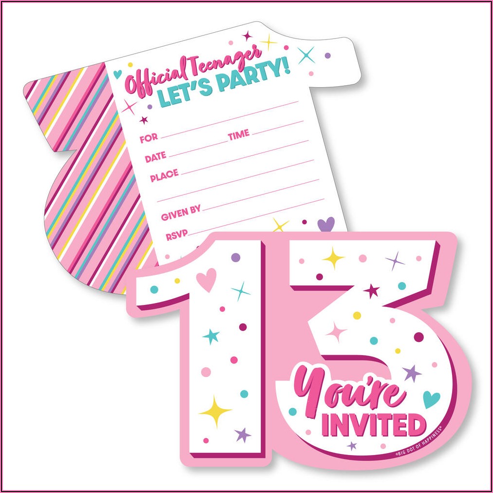 13th Birthday Invitations Girl