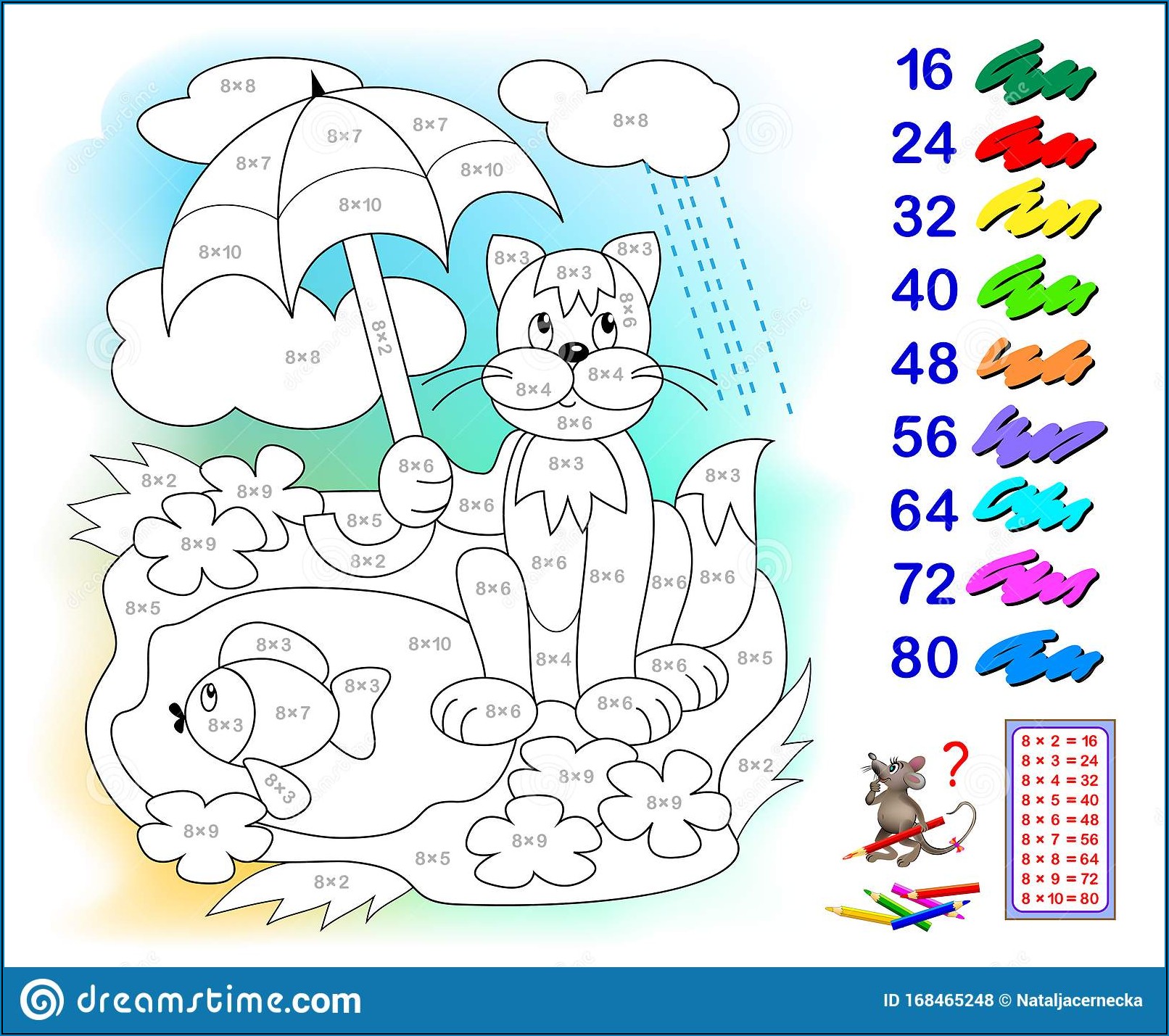 2 Times Table Colouring Worksheet