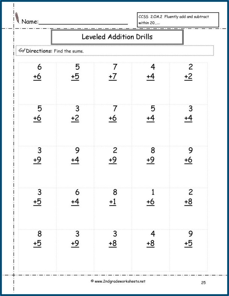 2nd Grade Number Line Worksheets