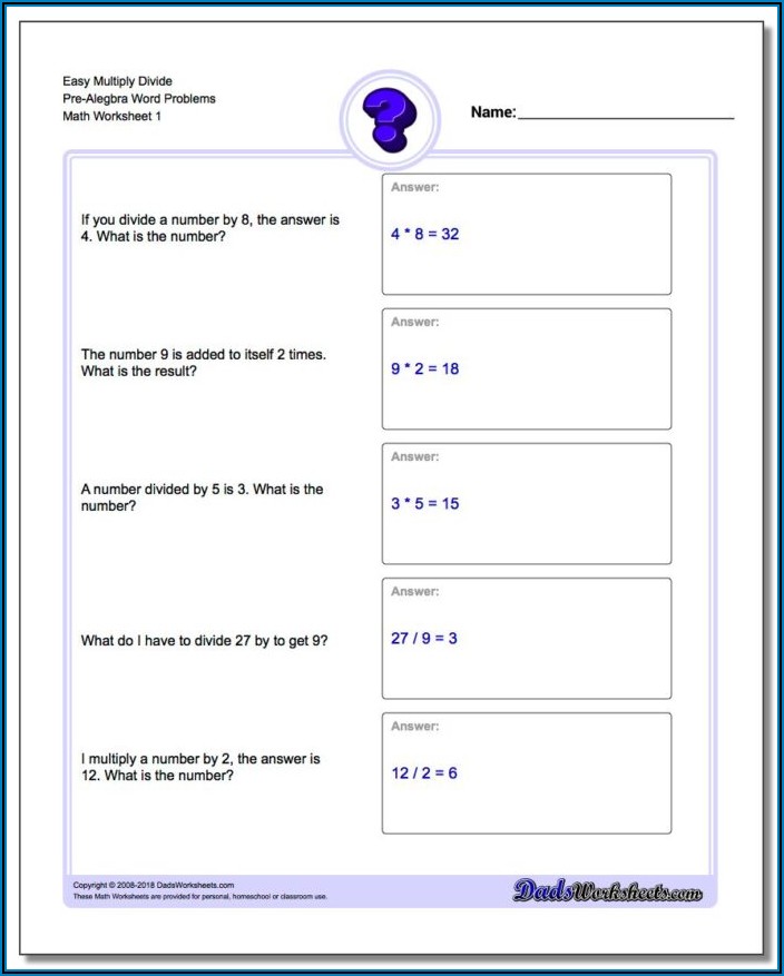 Algebra Word Problems Worksheet Pdf Grade 6