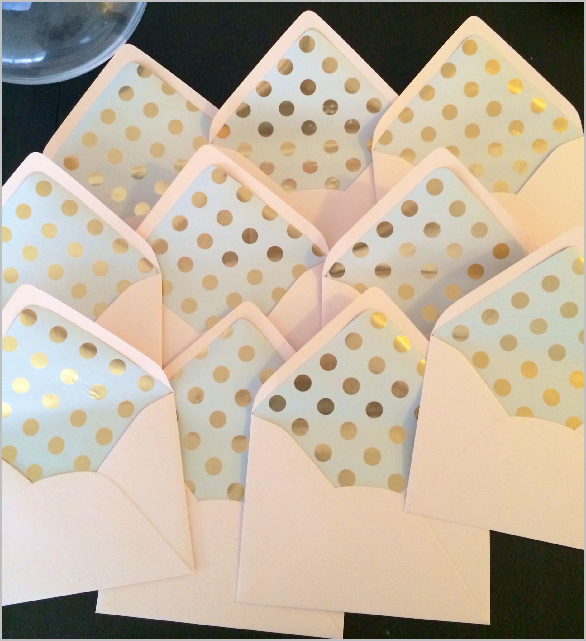 Black And Gold Polka Dot Envelopes