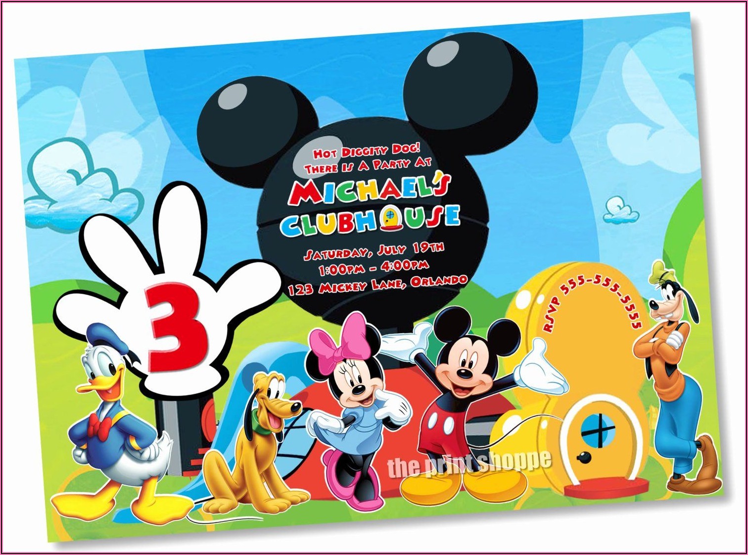 Blank Mickey Mouse Clubhouse Invitations