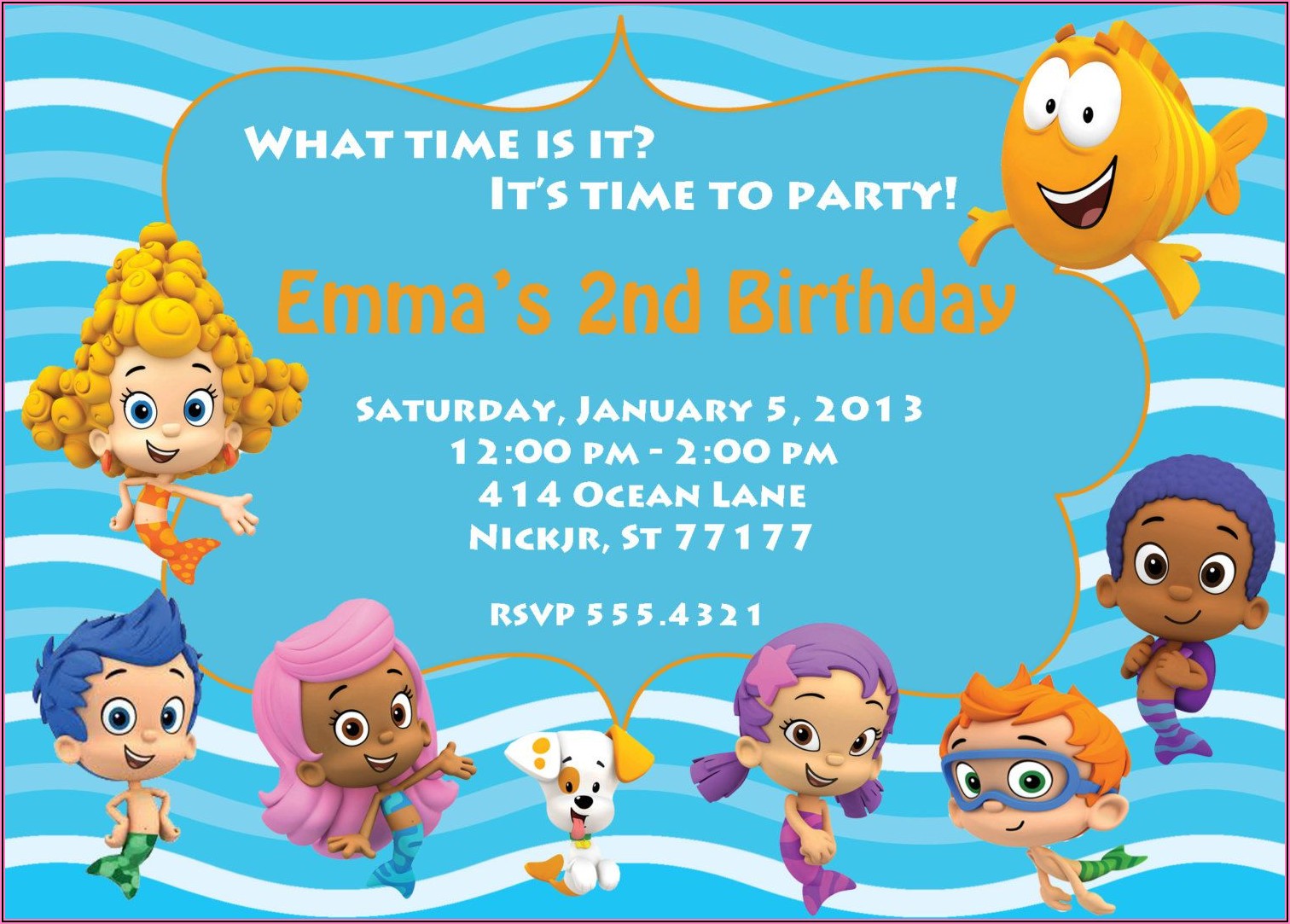 Bubble Guppies Birthday Invitations