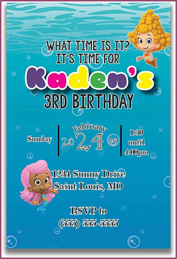 Bubble Guppies First Birthday Invitations