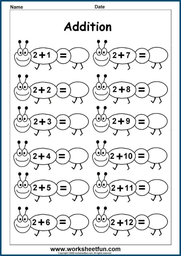 Christmas Math Addition Worksheets For Kindergarten