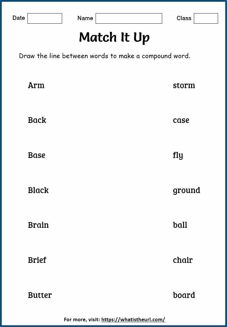 Compound Words Worksheets Grade 4 Pdf
