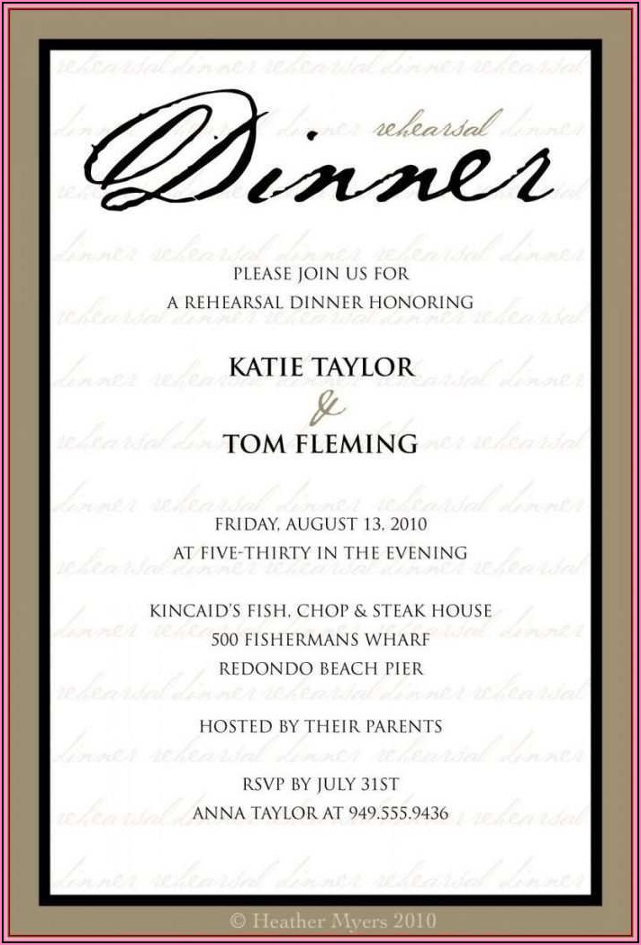 Dinner Invitation Template Free Printable