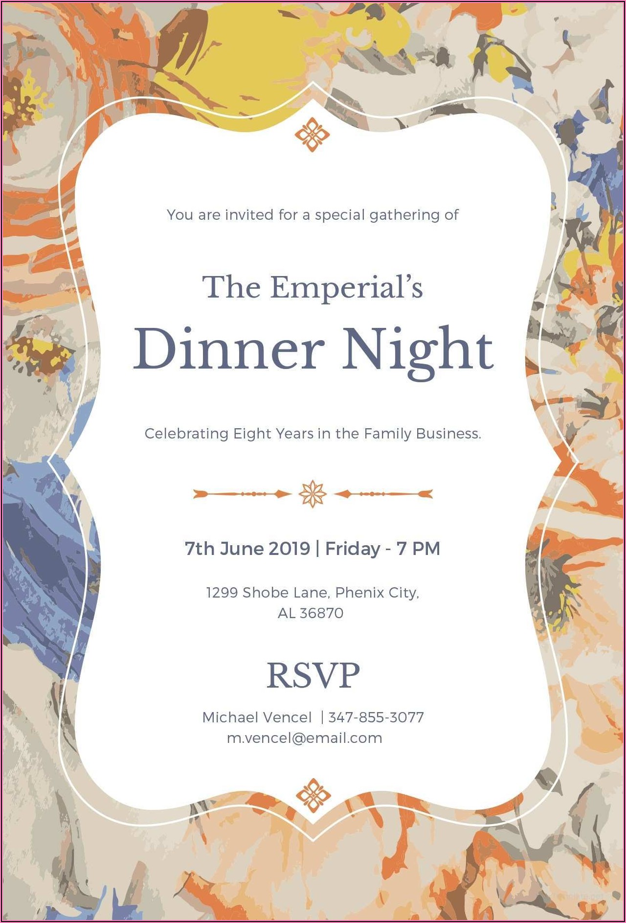 Formal Dinner Invitation Sample