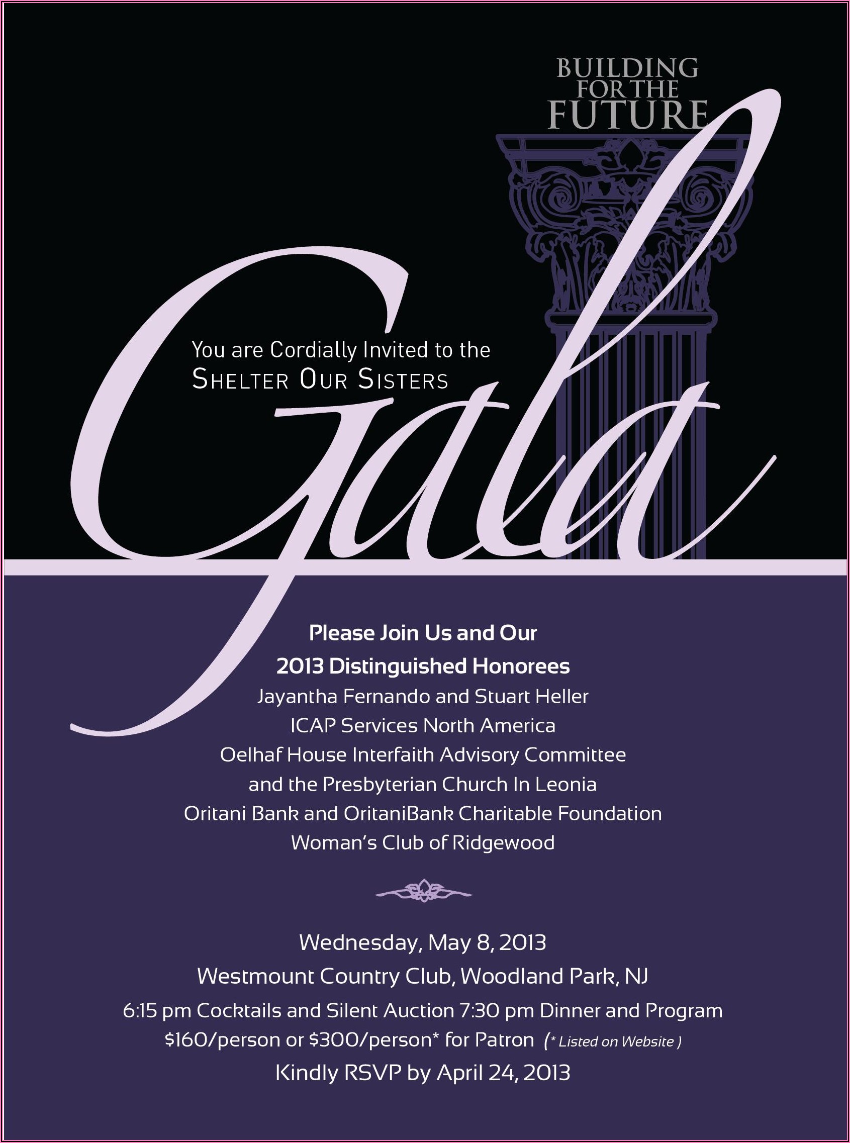 Gala Dinner Invitation Template Free Download