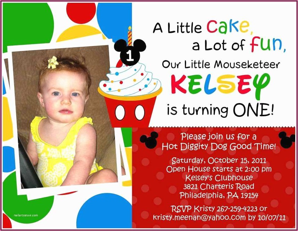 Mickey Mouse Clubhouse First Birthday Invitations
