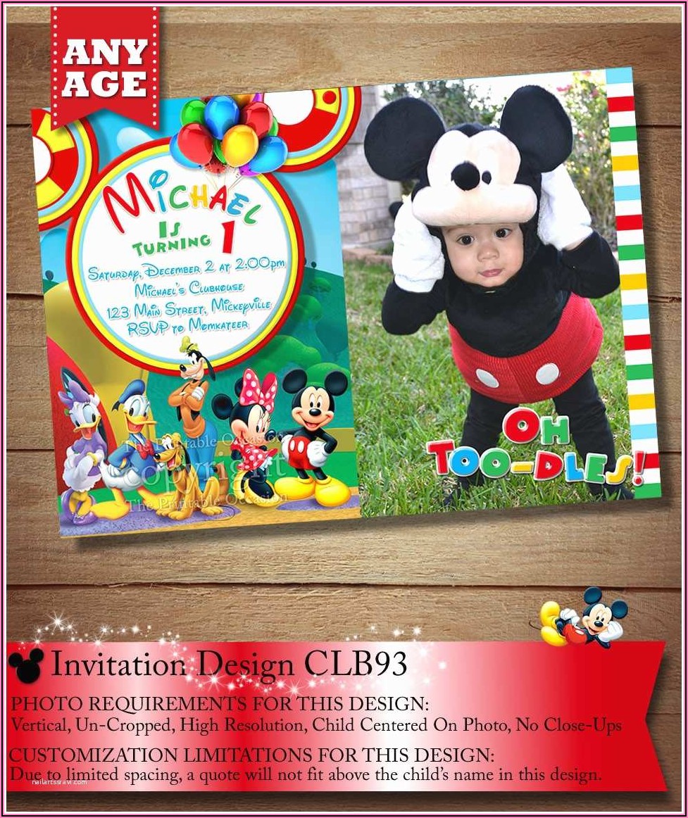 Mickey Mouse Clubhouse Invitations Free Download