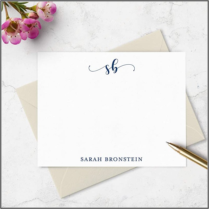 Monogrammed Note Cards And Envelopes