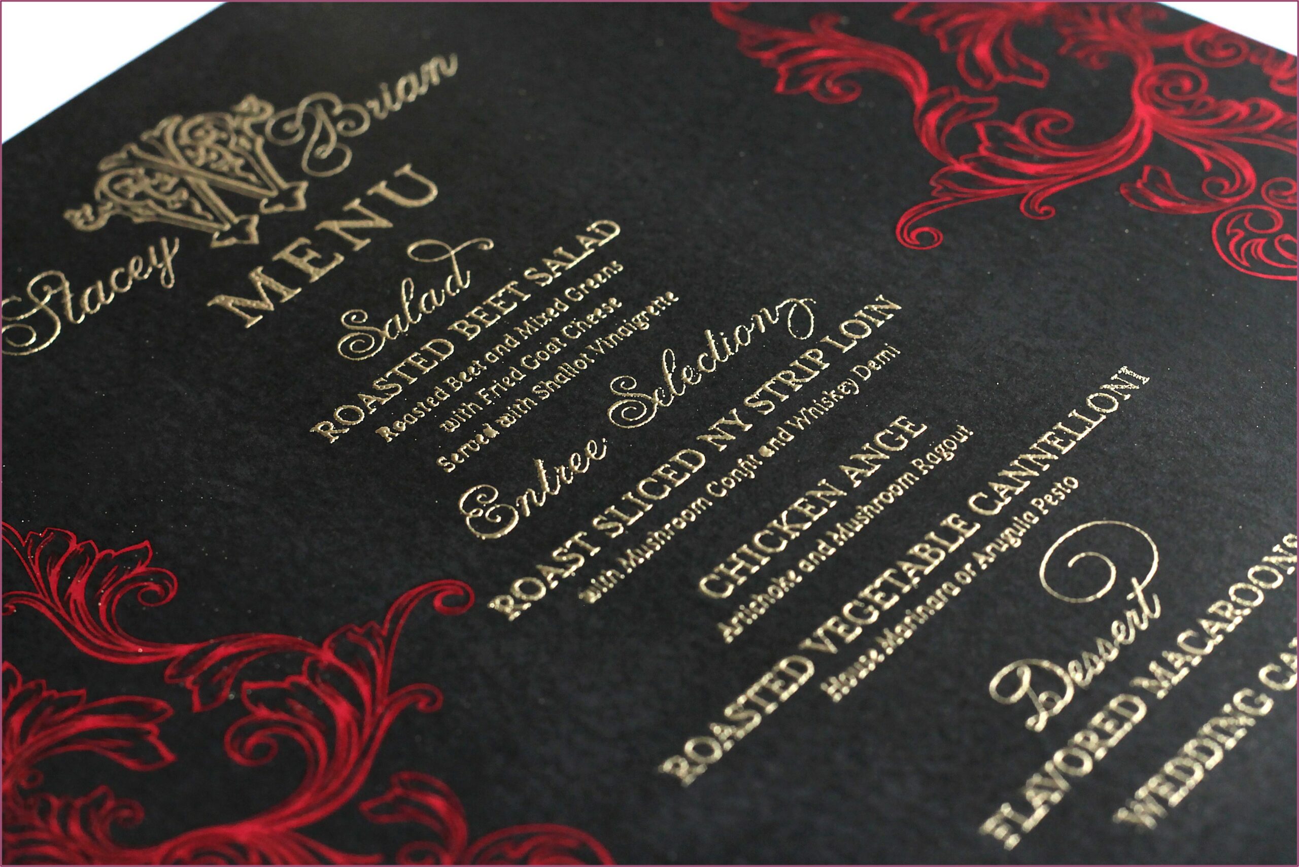 Red Black And Gold Wedding Invitations