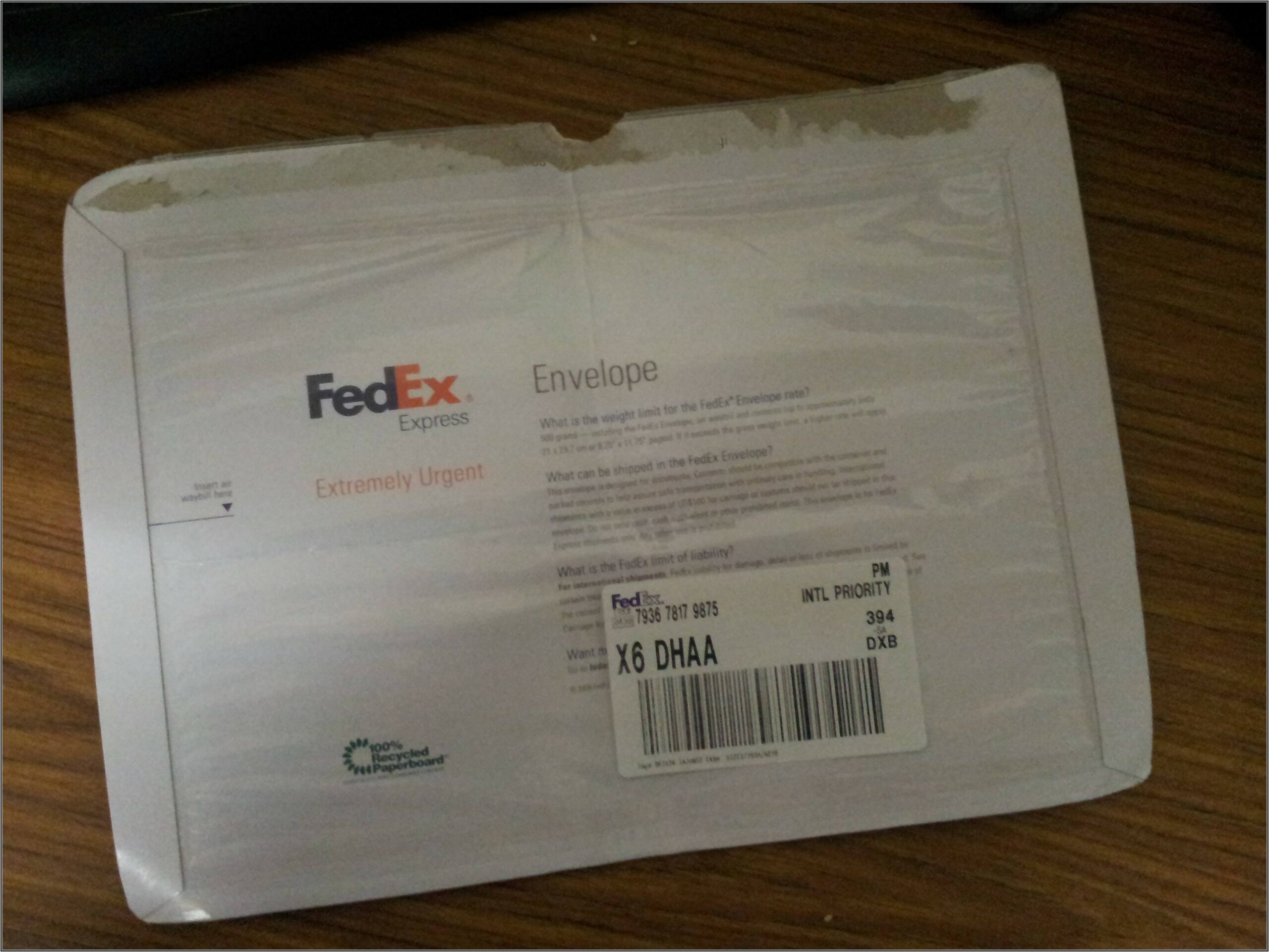 Self Addressed Stamped Envelope Fedex