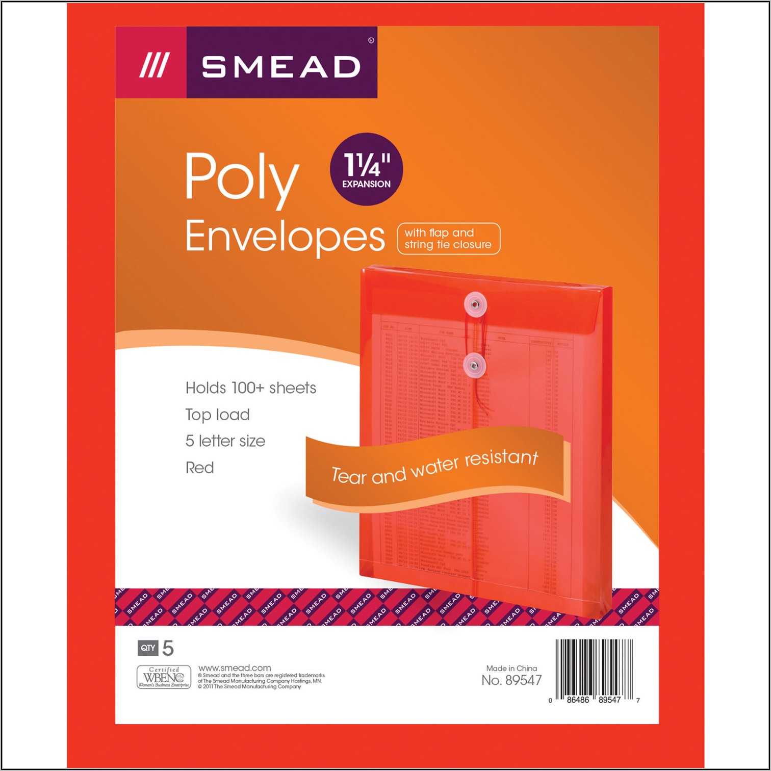 Smead Poly Envelopes With String Tie Closure