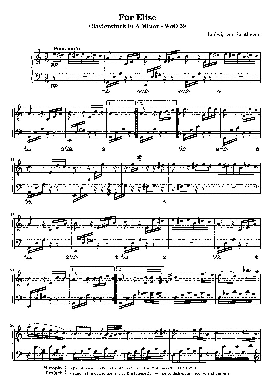 Beethoven Fur Elise Piano Notes Pdf