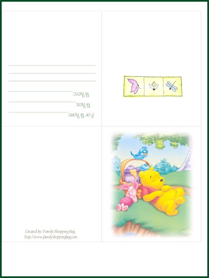 Blank Winnie The Pooh Baby Shower Invitations Templates Free
