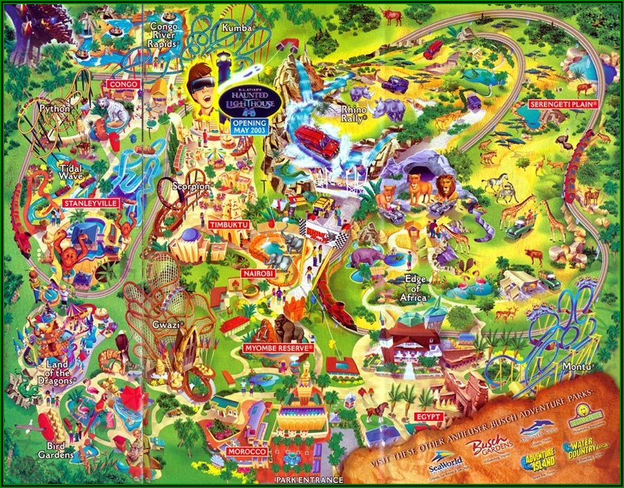 Busch Gardens Tampa Park Map