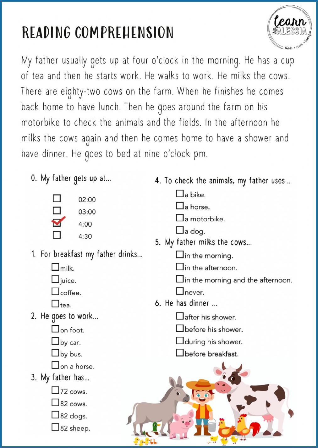 Comprehension Passages In English For Grade 5