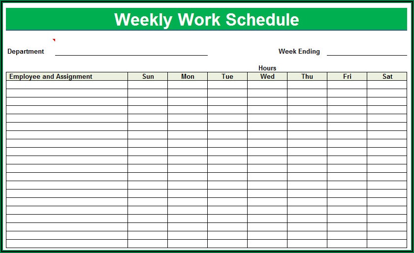 Employee Work Schedule Template Pdf